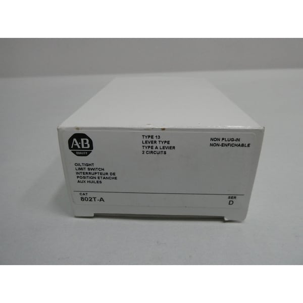 Allen Bradley Interruptor de límite OIL TIGHT de 120-600V-AC - 802T-A