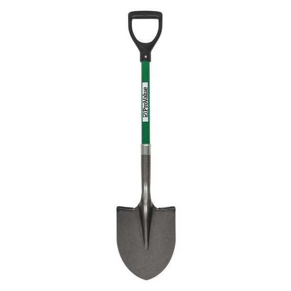 Seymour Midwest Round Point Shovel, 16 ga #2 Blade, Steel Blade, Forward Turn Step, 26 in L Green - 49431