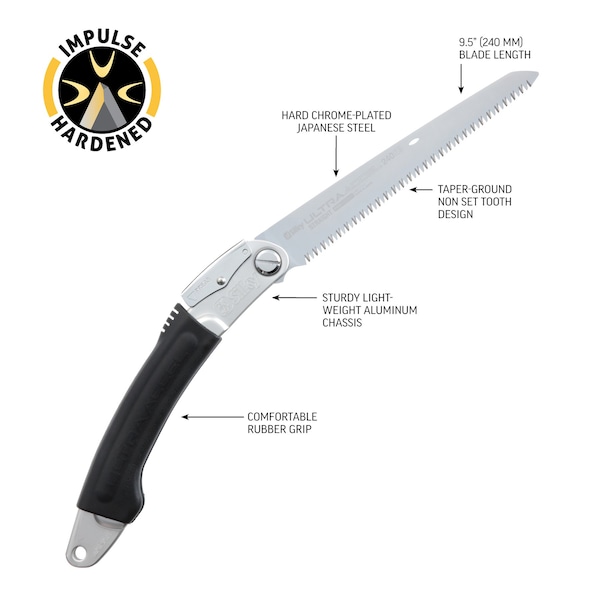 Silky Saws Silky ULTRA ACCEL Straight Blade 240mm Large Teeth - 444-24