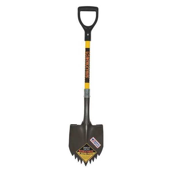 Structron Super Shovel, 14 ga Forward Turn Step, 29 in L Yellow Premium Fiberglass Handle - 49631