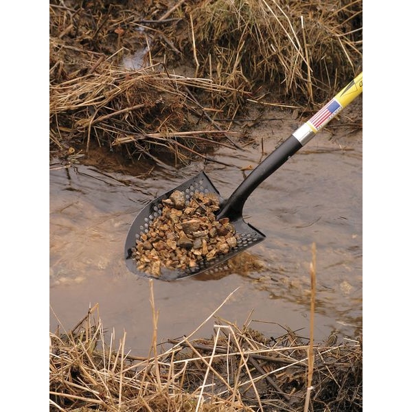 Seymour Midwest Round Point Mud/Sifting Shovel, 14 ga #2 Blade, Steel Blade, Forward Turn Step, 48 in L Yellow - 49500GR
