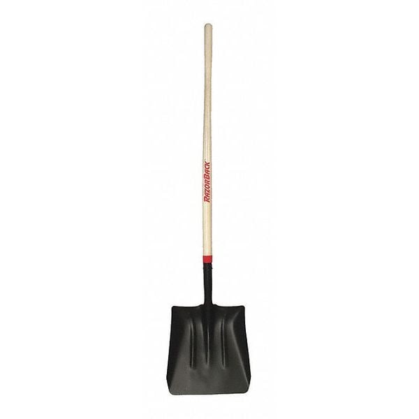 Razor-Back No. 2 14 ga Scoop Shovel, Steel Blade, 48 in L, Wood Handle - 54246GR