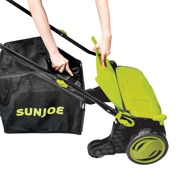 Sun Joe 15-Inch 13-Amp Electric Scarifier + Lawn Dethatcher w/13.2-Gallon Collection Bag - AJ805E