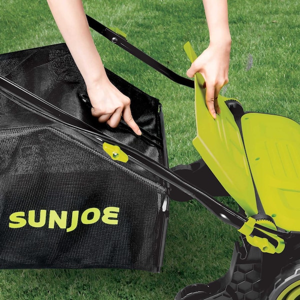 Sun Joe 15-Inch 13-Amp Electric Scarifier + Lawn Dethatcher w/13.2-Gallon Collection Bag - AJ805E