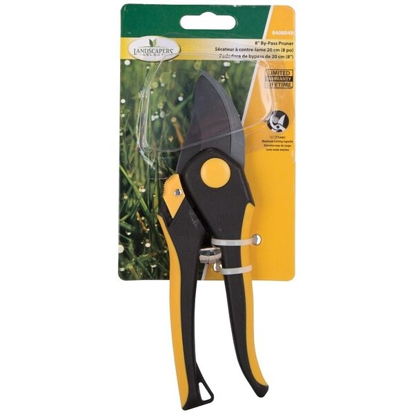 Landscapers Select Pruning Shear, 1/2 in Cutting Capacity, Steel Blade, Plastic Handle, Cushion-Grip Handle - GP1035