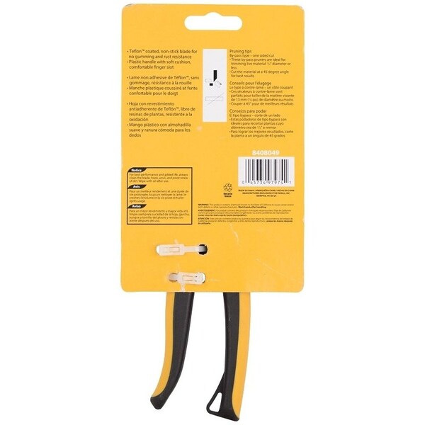 Landscapers Select Pruning Shear, 1/2 in Cutting Capacity, Steel Blade, Plastic Handle, Cushion-Grip Handle - GP1035