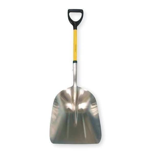 Ampco Safety Tools Scoop Shovel, Not Applicable Blade, Aluminum Blade, 23 in L Yellow Fiberglass Handle - S-80FG