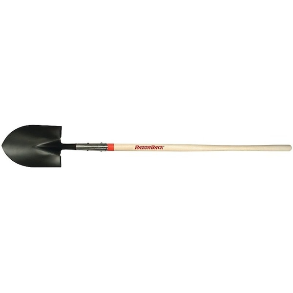 Razor-Back Shovel W/ Dual Rivet, 8-3/4 in W Steel Blade, 48 in L Hardwood Handle - 45520