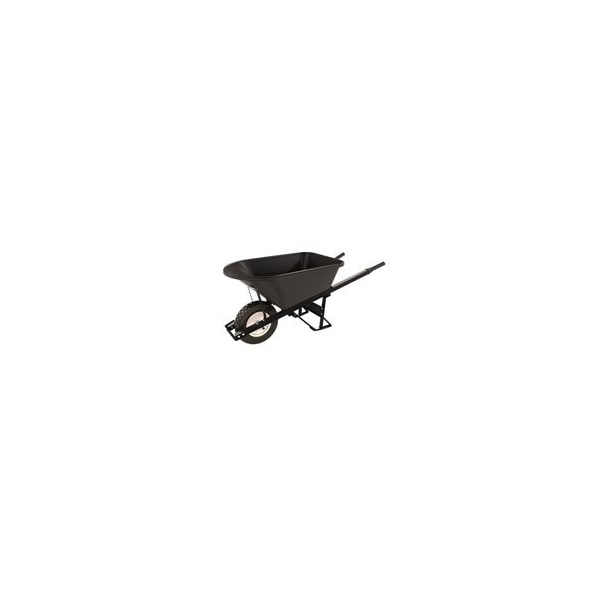 Bon Tool Barrow, Poly 5 3/4 Cubic Feet Tray, Single Flatfree Tire-Stl Handle - 28-910