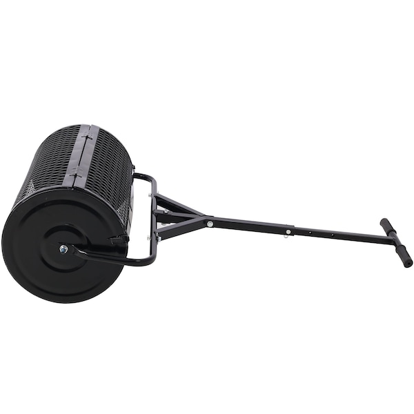 Edendirect 60 lbs. 24 inch Metal Mesh Peat Moss Handheld Spreader with T shaped Handle, Black - IR-W46580849