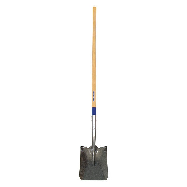 Westward Square Point Shovel, 14 ga Not Applicable Blade, Steel Blade, Standard Step, 48 in L Natural - 1WG32