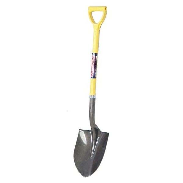 Westward Round Point Shovel, 14 ga Not Applicable Blade, Steel Blade, Standard Step, 27 in L Natural - 12V170