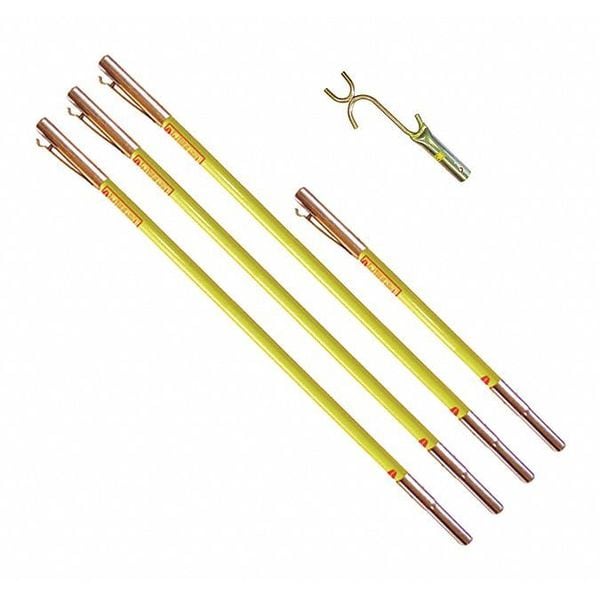 Jameson FG Series Fiberglass Pole Set with Wire Raiser, 21ft. - FG-6-3W