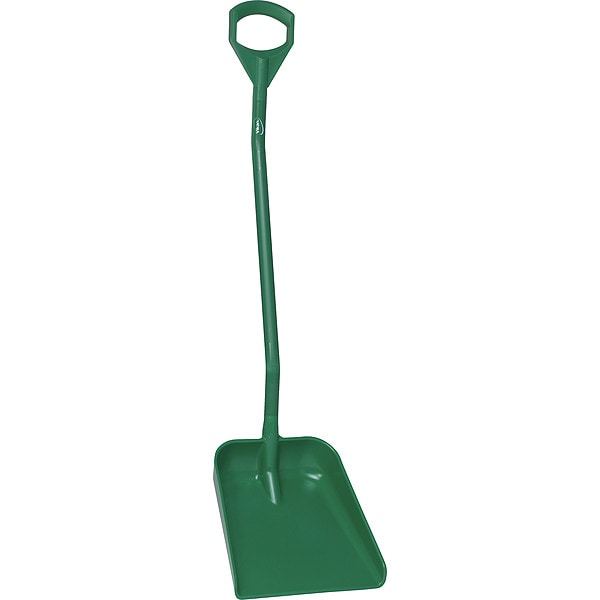Remco Ergonomic Square Point Shovel, Polypropylene Blade, 51.2 in L, Green - 56012
