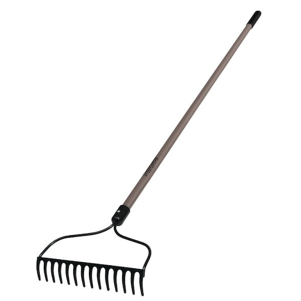 Landscapers Select Bow Rake, 135 in W Head, 14 Tine, Steel Tine, 54 in L Handle - 34465