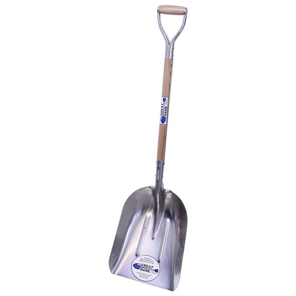 The Brush Man No 12 Scoop, Aluminum, Wood Handle W/ D-Grip, 3PK - SCOOP-AL-DW12-I