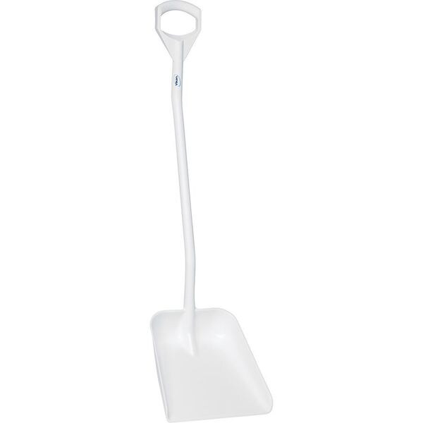 Remco Ergonomic Square Point Shovel, Polypropylene Blade, 51.2 in L, White - 56015