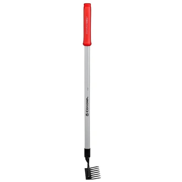 Corona Tools CORONA ComfortGEL Garden Rake, 78 in W Head, 7 Tine, Steel Tine, Stainless Steel Head - GT 3234