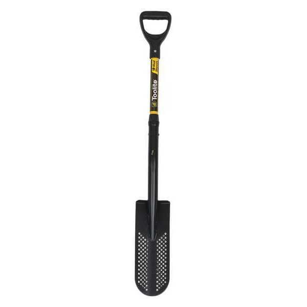 Toolite Drain Spade Shovel, 14 ga Steel Blade, Forward Turn Step, 29 in L Yellow - 49507