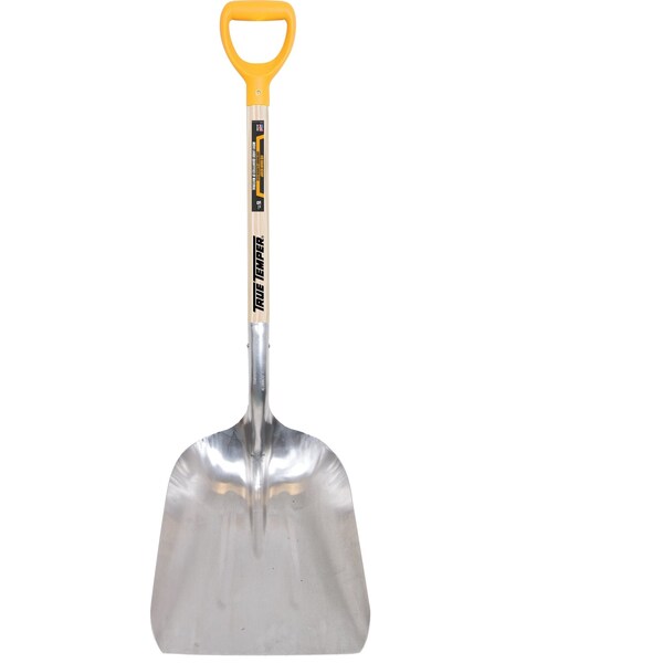 True Temper Scoop Shovel, Aluminum Blade, 26 in L Brown/Silver Wood Handle - 2681200