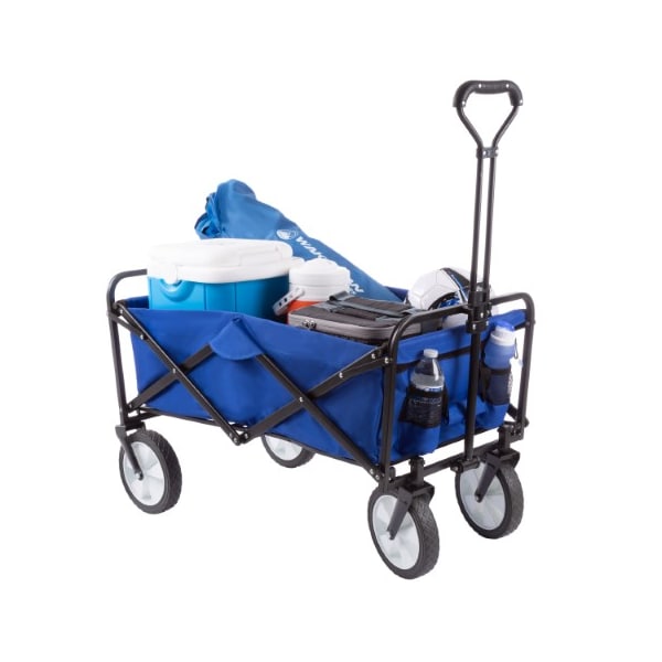 Nature Spring Collapsible Utility Wagon with Telescoping Handle, Heavy Duty Folding Wheeled Cart for Outdoor Use - 558899KAL