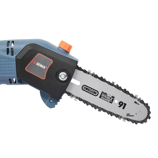 Senix 120 Volt Max* 6.5 Amp Corded Electric Pole Saw for Tree Trimming, 8-Inch Oregon Bar and Chain - CSPE6.5-M