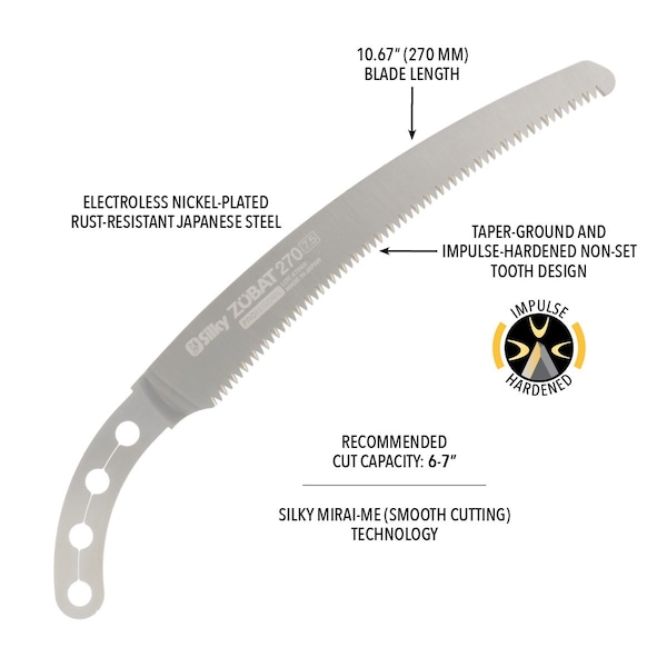 Silky Saws Silky Blade ZUBAT 270mm Large Teeth - 271-27