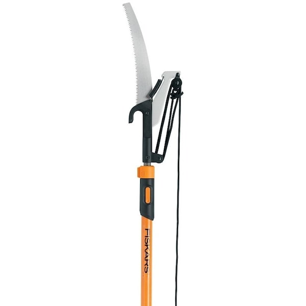 Fiskars 3939511001 Pole Saw and Pruner, 1 in Dia Cutting Capacity, Steel Blade, 7 to 12 ft L Extension - 393951-1005/1