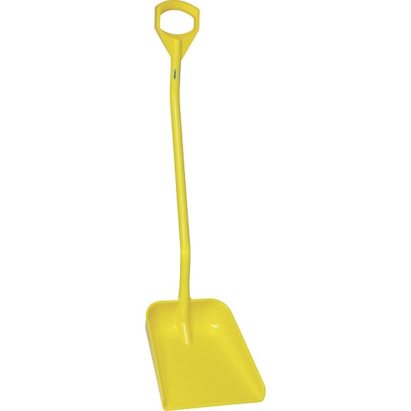 Remco Ergonomic Square Point Shovel, Polypropylene Blade, 51.2 in L, Yellow - 56016