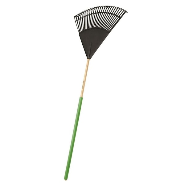 Landscapers Select LawnLeaf Rake, Poly Tine, 26Tine, Wood Handle, 48 in L Handle - 34586