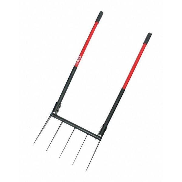 Bully Tools Broadfork, 10 ga. Steel, Fiberglass handle, 56 x 20 x 5.25 in. - 92627