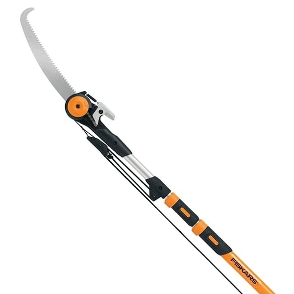 Fiskars 3946311001 Pole Saw and Pruner, 114 in Dia Cutting Capacity, Steel Blade, 7 to 16 ft L Extension - 394731-1002