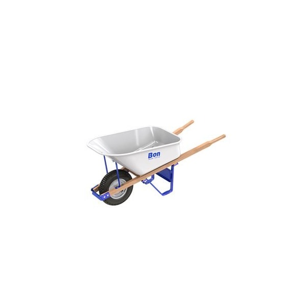 Bon Tool Barrow - Steel Tray - 6 Cubic Feet - Single Knobby Pn Tire - Wood Handle - 34-234