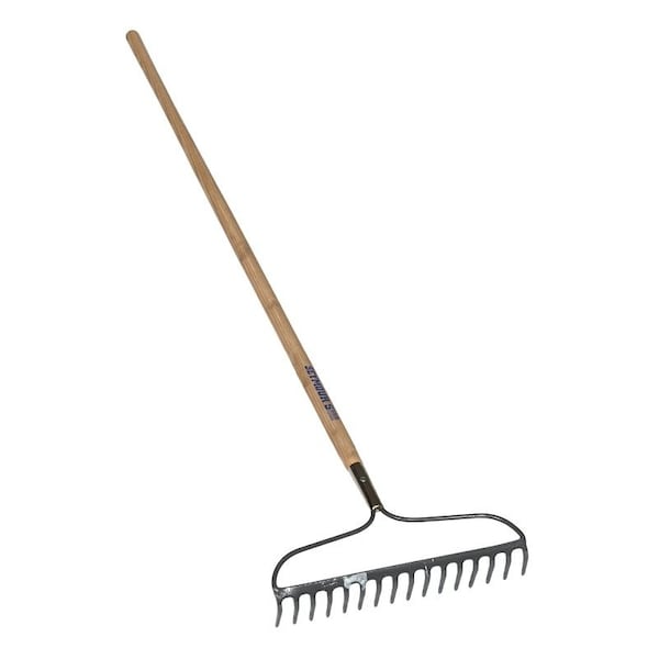 Seymour Midwest S550 Forged Series Bow Rake, 3 in L Head, 16 in W Head, 16 Tine, Steel Tine, 60 in L Handle - 42357
