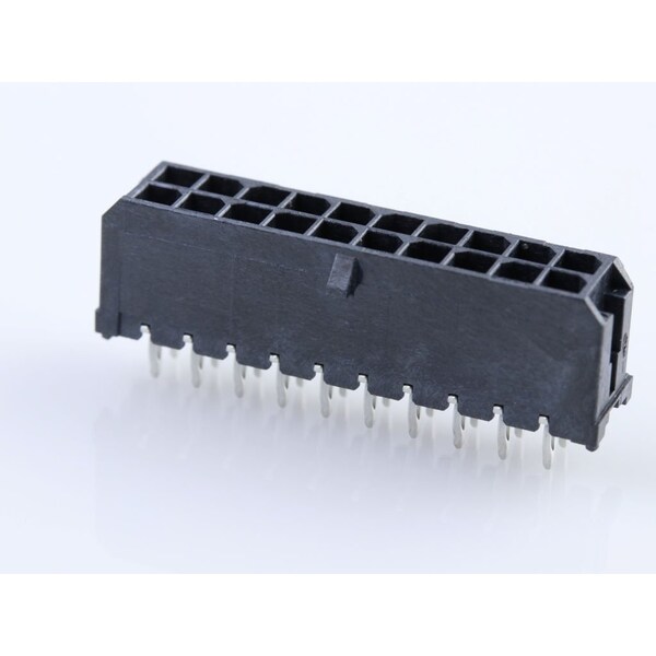 Conector de placa Molex, 20 contactos, 2 filas, recto, paso de 0.118 pulgadas, terminal de ajuste por presión, bloqueo - 449147003