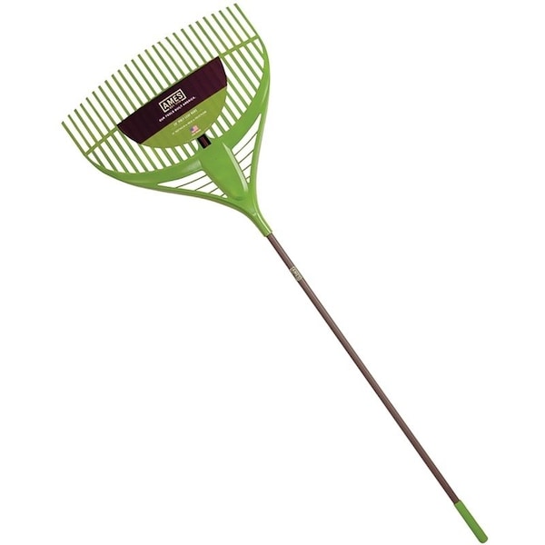 Ames Leaf Rake, Poly Tine, 26-Tine, Steel Handle, 60 in L Handle - 2915806