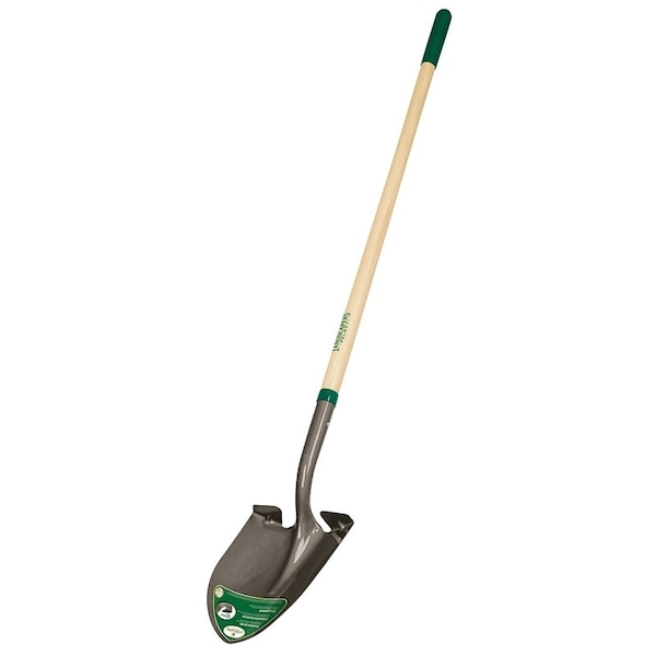 Landscapers Select 16 ga Shovel, Wood Handle, 48 in L Wood Handle W/ Cushion Grip - 34602