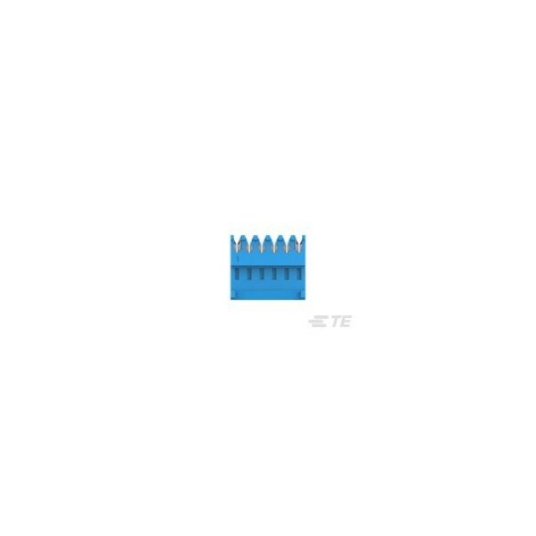 Conector de tarjeta Te Connectivity, 6 contactos, 1 fila, hembra, paso de 0.1 pulgadas, terminal IDC, bloqueo, azul - 3-644564-6