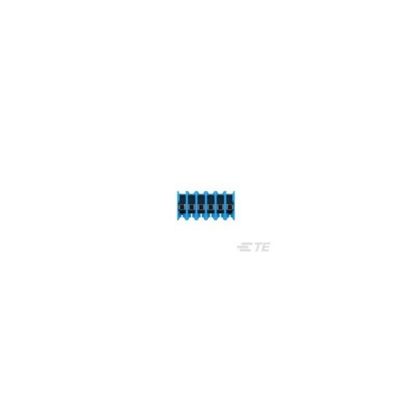 Conector de tarjeta Te Connectivity, 6 contactos, 1 fila, hembra, paso de 0.1 pulgadas, terminal IDC, bloqueo, azul - 3-644564-6