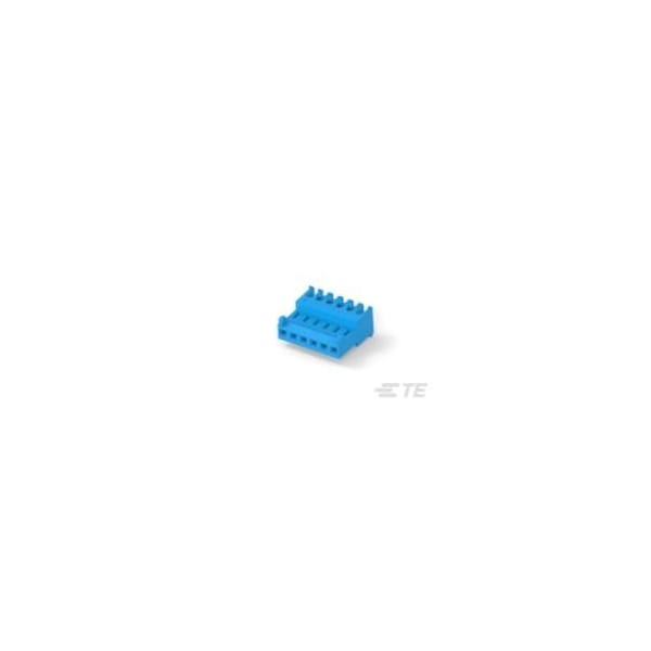 Conector de tarjeta Te Connectivity, 6 contactos, 1 fila, hembra, paso de 0.1 pulgadas, terminal IDC, bloqueo, azul - 3-644564-6