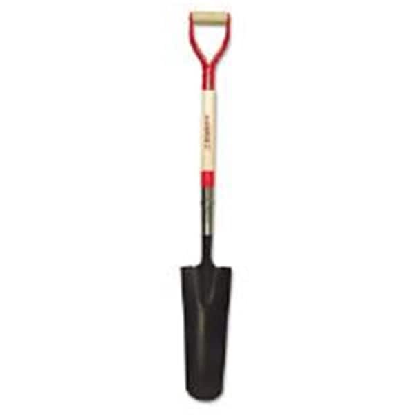 Union Tools 16 in L Blade Drain Spade Shovel, Closed Back, 29 in L Handle Steel & Ash Handle W/ D-Grip - UN564797
