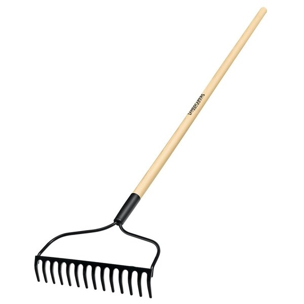 Landscapers Select R14AL Bow Rake, 13.5 in W Head, 14 -Tine, Steel Tine, 48 in L Handle - 34584