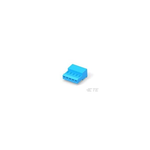 Conector de placa Te Connectivity, 5 contactos, 1 fila, hembra, paso de 0.1 pulgadas, terminal IDC, con seguro, azul - 3-641239-5