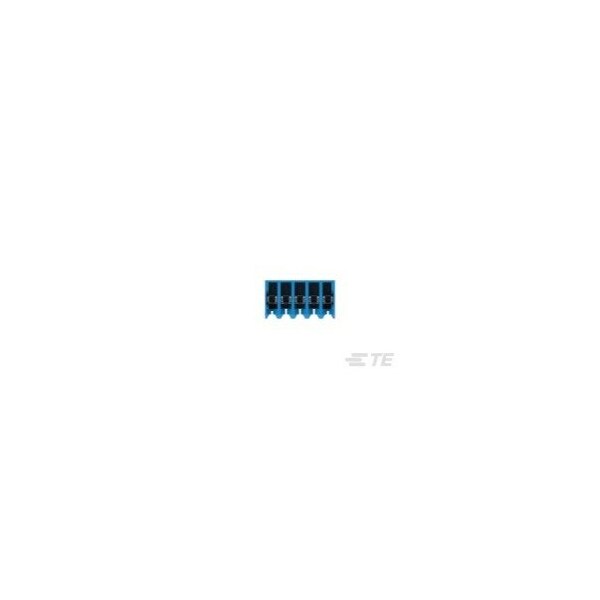 Conector de placa Te Connectivity, 5 contactos, 1 fila, hembra, paso de 0.1 pulgadas, terminal IDC, con seguro, azul - 3-641239-5
