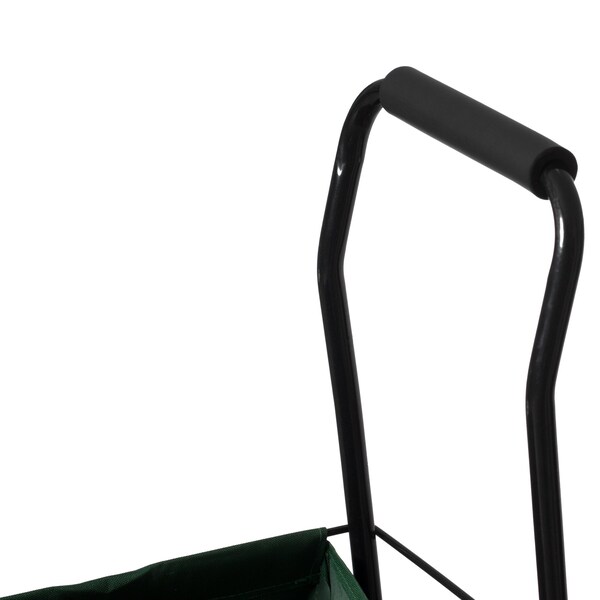 Gardenised Outdoor Steel Leaf Patio Lawn and Garden Storage Cart on Wheels, Green - QI004519