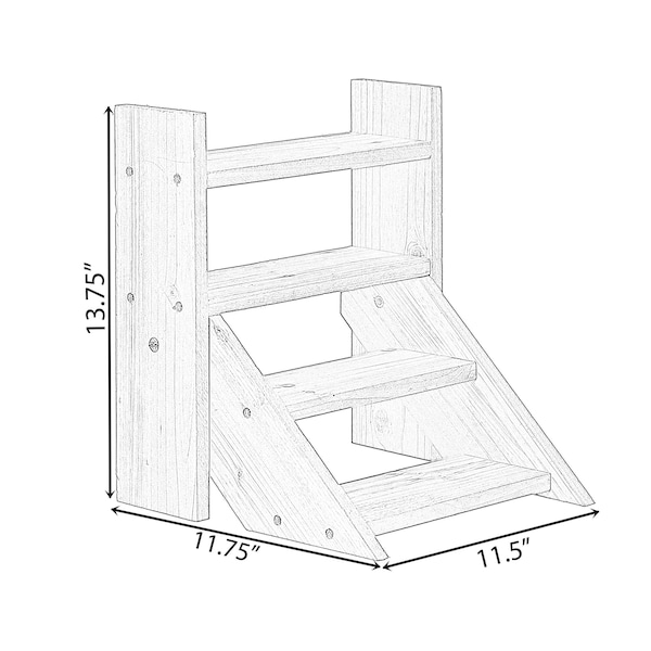 Vintiquewise Flower Pots Plant Stand, Multiple Shelves, Brown Flower Display Storage Rack - QI004296