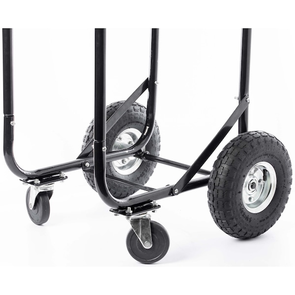 Gardenised Black Firewood Log Caddy Wood Rack Stacking Holder Storage Cart Mover with Cover - QI003733