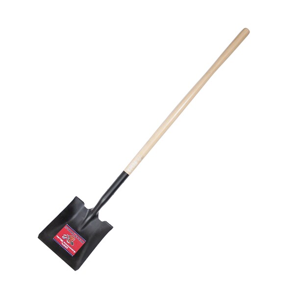 Bully Tools Square Point Shovel, 14 ga Steel Blade, Wood Handle - 52525