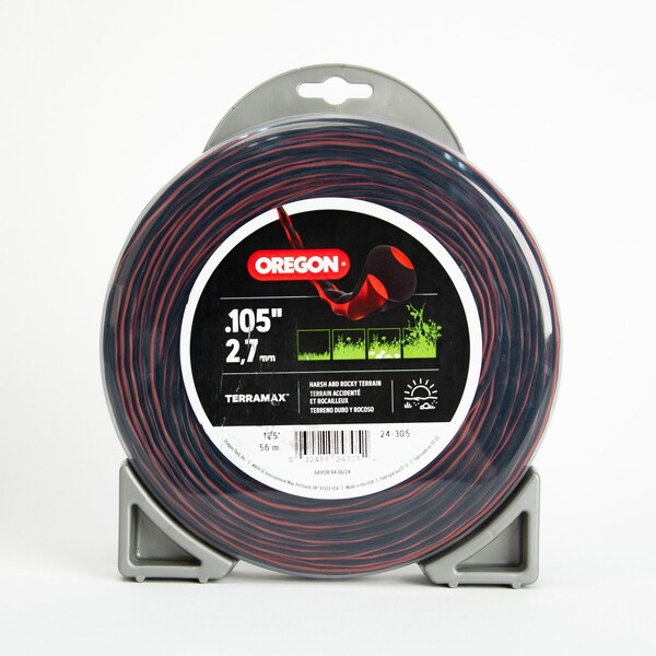 Oregon Trimmer Line, TerraMax High Performance, Oval Twist .105, 1Lb Donut, 185 ft. - 24-305