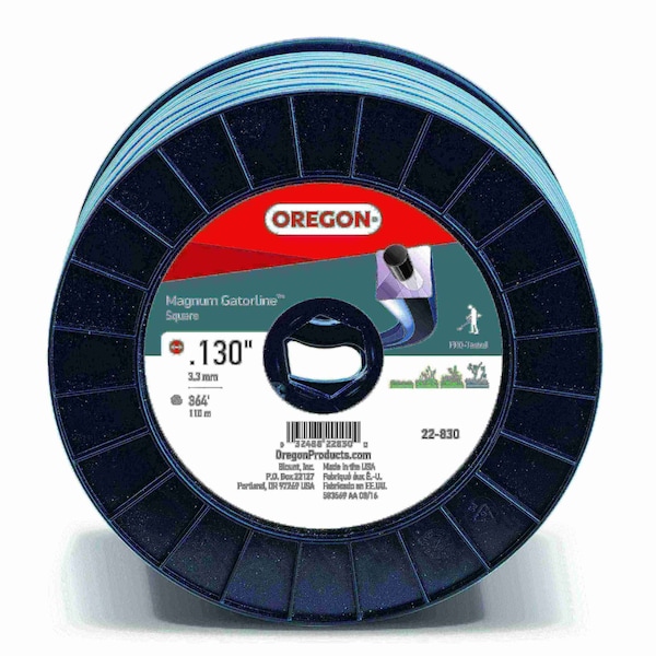 Oregon Magnum Gatorline Square Trimmer Line, .130" by 360', 3Lb Spool - 22-830